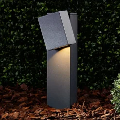 LED sokkellamp Lorik, 30 cm, antraciet, aluminium