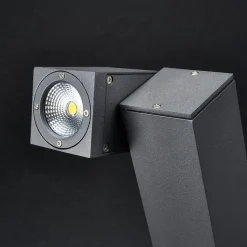 LED sokkellamp Lorik, 30 cm, antraciet, aluminium