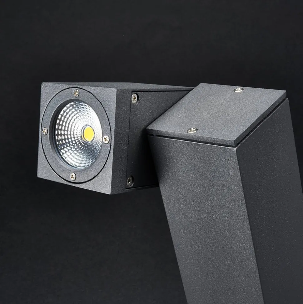 LED sokkellamp Lorik, 30 cm, antraciet, aluminium