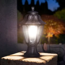 LED sokkellamp Mikrolot Anna, zwart, IP55, zeewaterbestendig