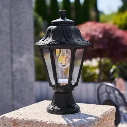 LED sokkellamp Mikrolot Anna, zwart, IP55, zeewaterbestendig