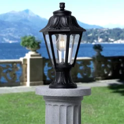 LED sokkellamp Mikrolot Anna, zwart, IP55, zeewaterbestendig