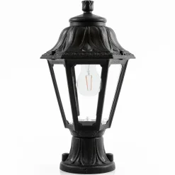 LED sokkellamp Mikrolot Anna, zwart, IP55, zeewaterbestendig