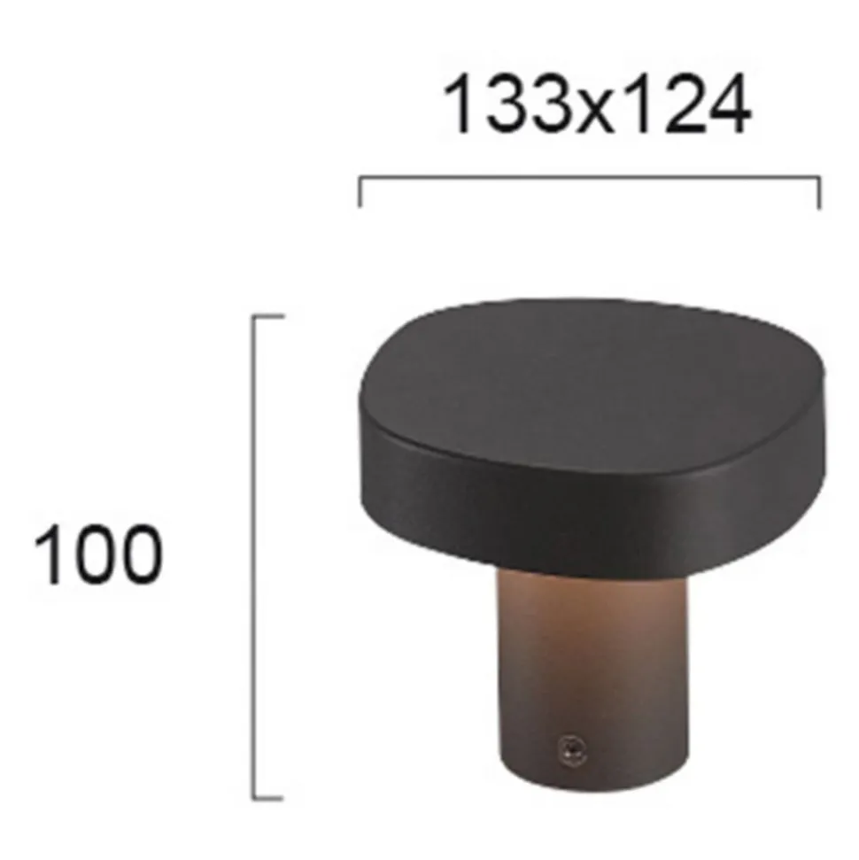 LED sokkellamp Onda, IP54, hoogte 10 cm