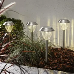 LED sokkellamp op zonne-energie Palma in set van 4