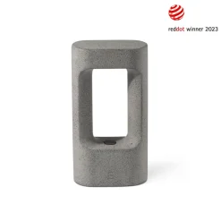 LED sokkellamp Totem, grijs, beton, hoogte 28,5 cm