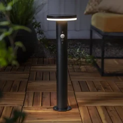 LED sokkellamp Valletta Sensor zwart metaal 50 cm