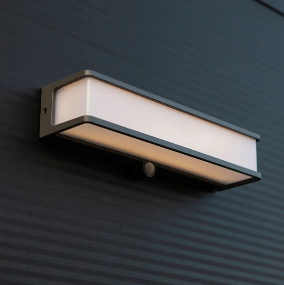 LED solar wandlamp Doblo met sensor, breedte 35cm