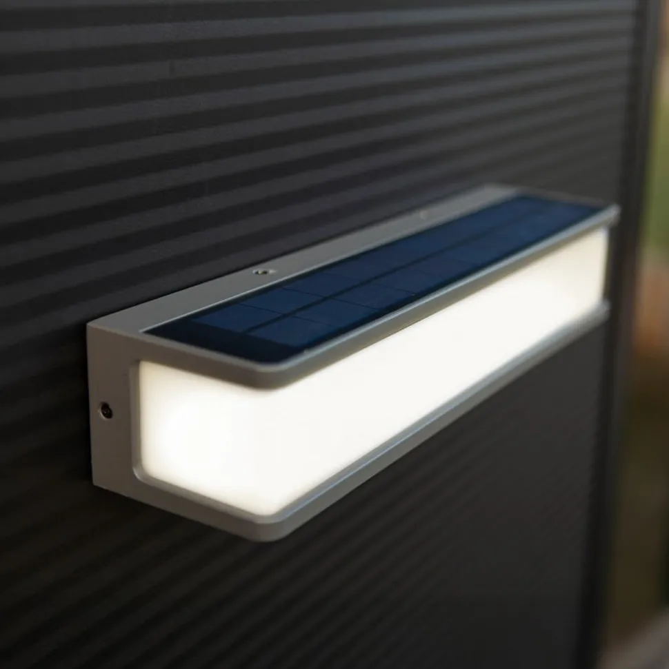 LED solar wandlamp Doblo met sensor, breedte 35cm