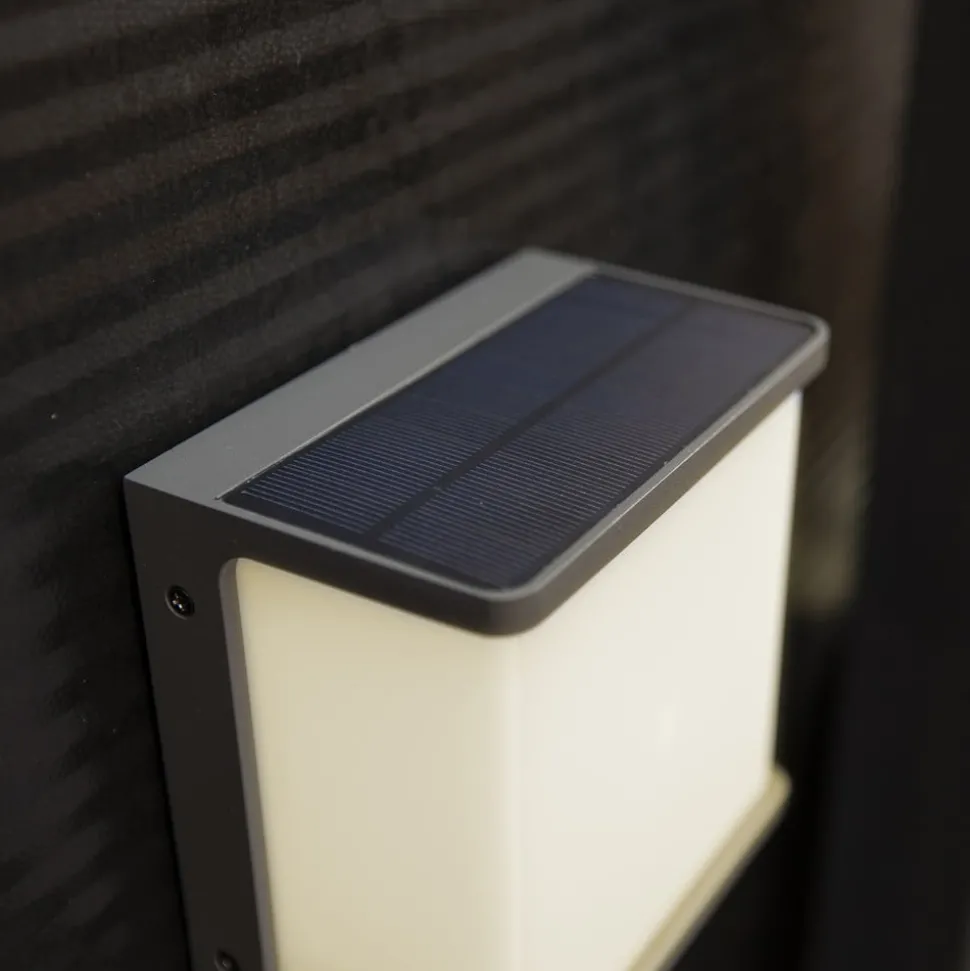 LED solar wandlamp Doblo met sensor, breedte 15cm