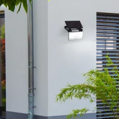 LED solar wandspot Luton Sensor, zwart, B 19 cm