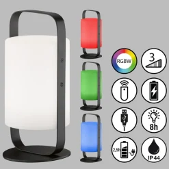 LED solar-accu-tafellamp Casoli, hoogte 25 cm