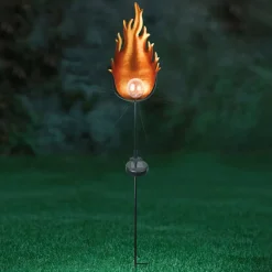 LED solarlamp 33472 met metalen vlam