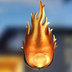 LED solarlamp 33472 met metalen vlam