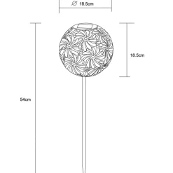 LED solarlamp 33632 met metalen bol, zilver