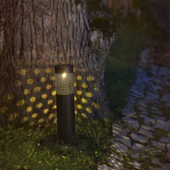 LED solarlamp Blace in zwart, 39 cm hoog