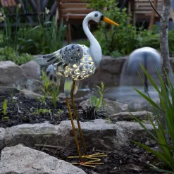 LED solarlamp Heron als reiger-figuur