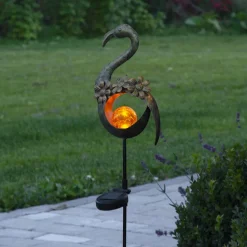LED solarlamp Melilla Bird in flamingo-vorm