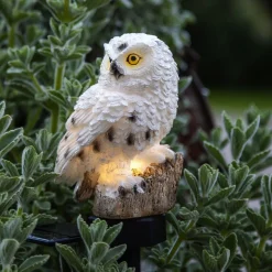 LED solarlamp Owl met aardspies