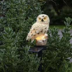 LED solarlamp Owl met aardspies