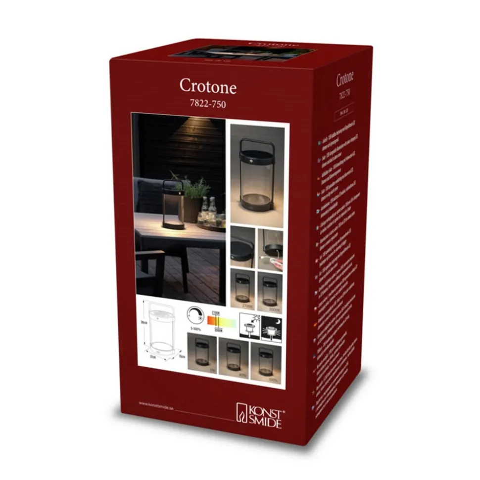 LED solarlantaarn Crotone, dimbaar, USB