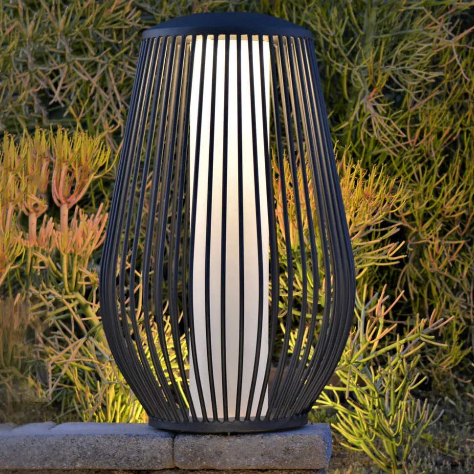 LED solarlantaarn Mandaley met sensor, grijs