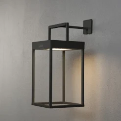 LED solarlantaarn Portofino, wand / tafel, zwart