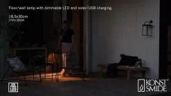 LED solarlantaarn Portofino, wand / tafel, zwart