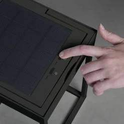 LED solarlantaarn Portofino, wand / tafel, zwart