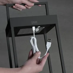 LED solarlantaarn Portofino, wand / tafel, zwart