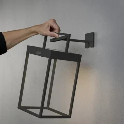 LED solarlantaarn Portofino, wand / tafel, zwart