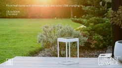 LED solarlantaarn Portofino, wand / tafel, wit