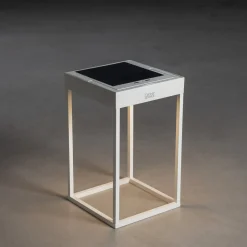 LED solarlantaarn Portofino, wand / tafel, wit