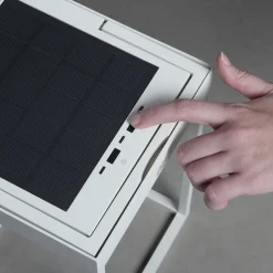 LED solarlantaarn Portofino, wand / tafel, wit