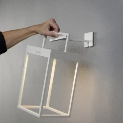 LED solarlantaarn Portofino, wand / tafel, wit