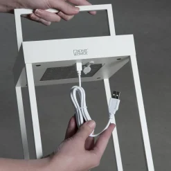 LED solarlantaarn Portofino, wand / tafel, wit