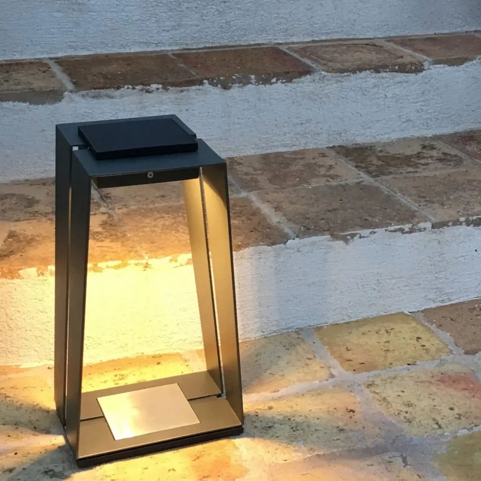 LED solarlantaarn Skaal van aluminium, 40 cm grijs