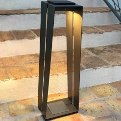 LED solarlantaarn Skaal van aluminium, 70 cm grijs