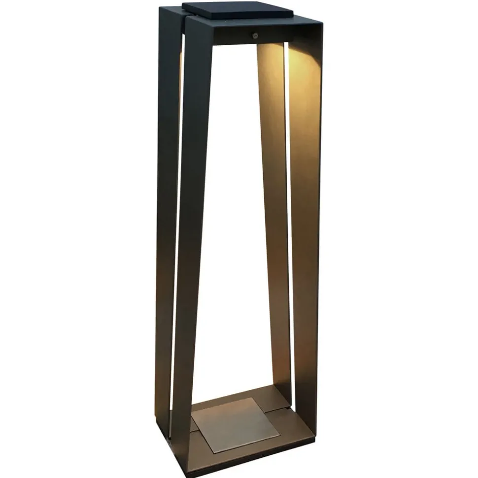 LED solarlantaarn Skaal van aluminium, 70 cm grijs