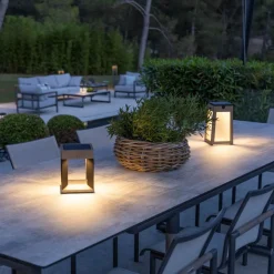 LED solarlantaarn Tecka draagbaar, Duratek 25 cm