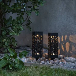 LED solar-sfeerlamp Izola met aardspies 2 per set