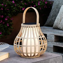LED solar-sfeerlamp Leo van bamboehout
