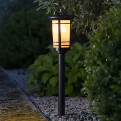 LED solar-sokkellamp Flame met vlammeneffect