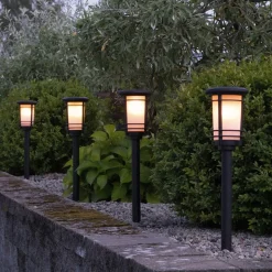 LED solar-sokkellamp Flame met vlammeneffect