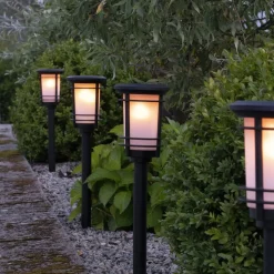 LED solar-sokkellamp Flame met vlammeneffect