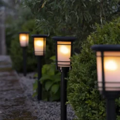 LED solar-sokkellamp Flame met vlammeneffect