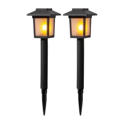 LED solar-sokkellamp Flame Mini in 2 per set