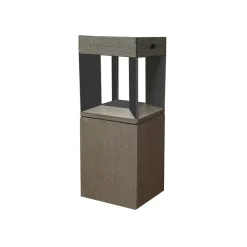 LED solar-sokkellamp Teckalu sensor teak/zwart