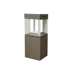 LED solar-sokkellamp Teckalu sensor teak/wit