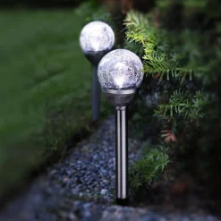 LED solarstaaf met bollen 2-per set